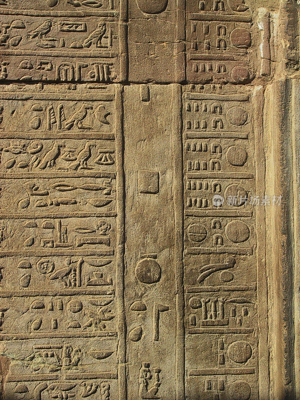 埃及Kom Ombo, Horus Temple。转换日历的浮雕。